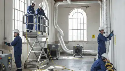 Structural drying equipment in a Modesto, CA home for water damage restoration